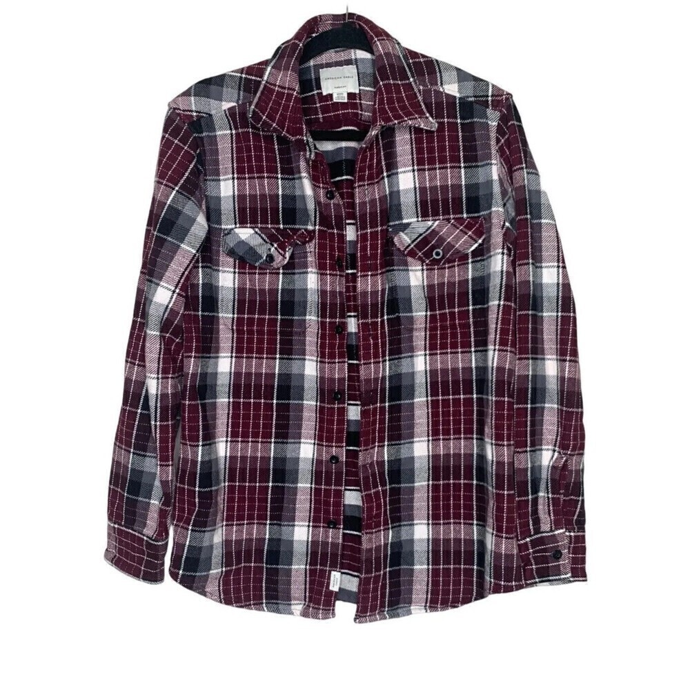 COPY - American Eagle Outfitters Mens Medium Flannel Plaid Button Down Shirt Ou…